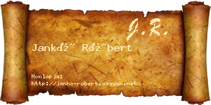 Jankó Róbert névjegykártya